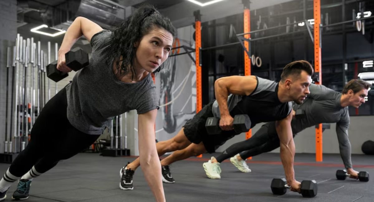 working out with two guys . romina boudoir